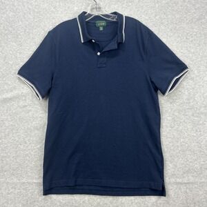 Vintage J Crew Polo Shirt‎ Mens Medium* Navy Oarsman Rugby Short Sleeve Preppy